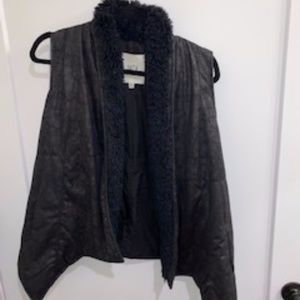 Black fur vest